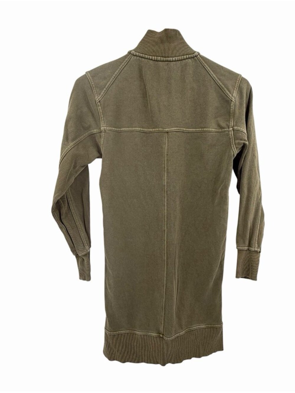 DAILY PRACTICE Women's Olive Green 1/4 Zip Sweatshirt Dress XXS - Picture 5 of 5